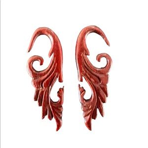 Wooden Swan 8 gauge earrings.